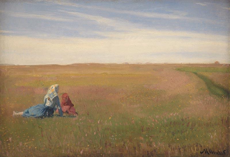 Michael Ancher A Summer Landscape with two Girls Germany oil painting art